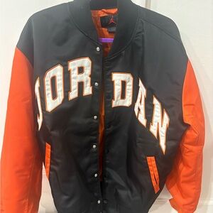 Jordan Varsity Jacket in Black and Orange